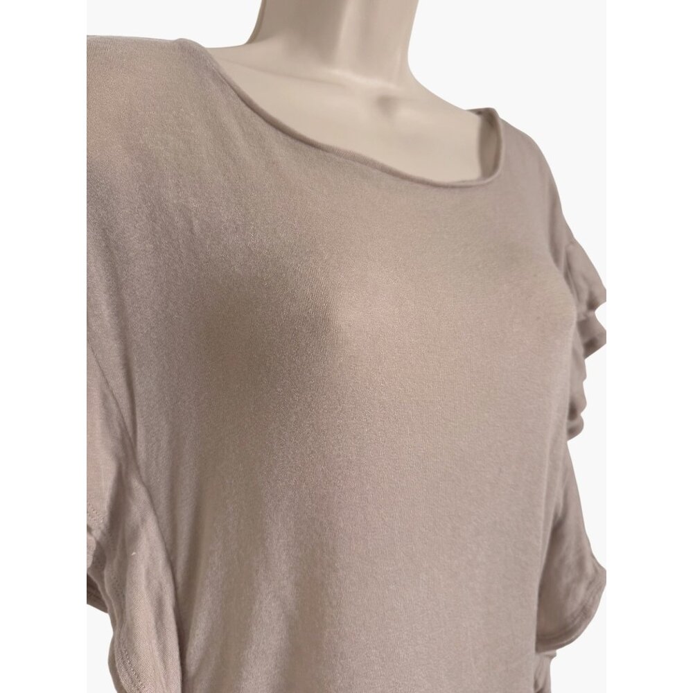 IRO Dalia Ruffle Pink Sand Size XS Oversized Semi Sheer $294 Blouse - Picture 12 of 15